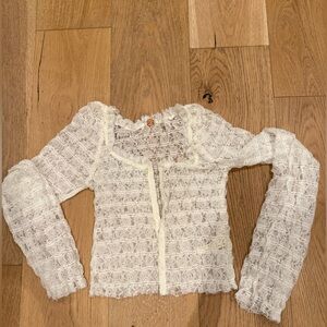 Free People Ivory Lace Blouse
